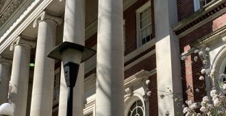 front of Peabody Library