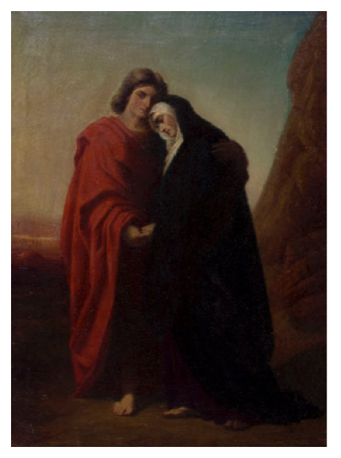 Johannes Oertel (German, 1823–1909), St. John Consoling the Virgin, 19th Century, Oil on canvas, 20 x 15 inches, 1986.003