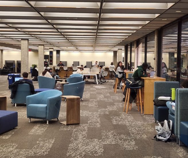 The Science and Engineering Library recently relocated its book collection to the Reading Room, freeing up more than 3,400 square feet of space on the main floor for students to study and collaborate. (Vanderbilt University)