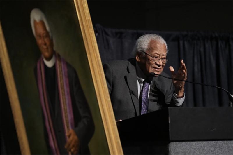 The Rev. James Lawson at the launch of the James Lawson Institute for the Research and Study of Nonviolent Movements at Vanderbilt in April 2022. (John Russell/Vanderbilt University)
