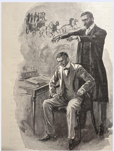 Image from Hiram Jackson’s “Hypnotismus” in Die Kraft in sich selbst (1904). Dr. Albert Moll Hypnosis Collection. M-393.