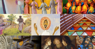 Collage of scripture-related images from Art in the Christian Tradition database. (Vanderbilt University)