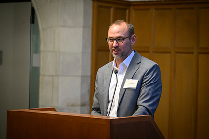 University Librarian Jon Shaw gives remarks at the dedication of the Pitts Family Political Papers at Special Collections and University Archives on Oct. 23. (John Amis/Vanderbilt)