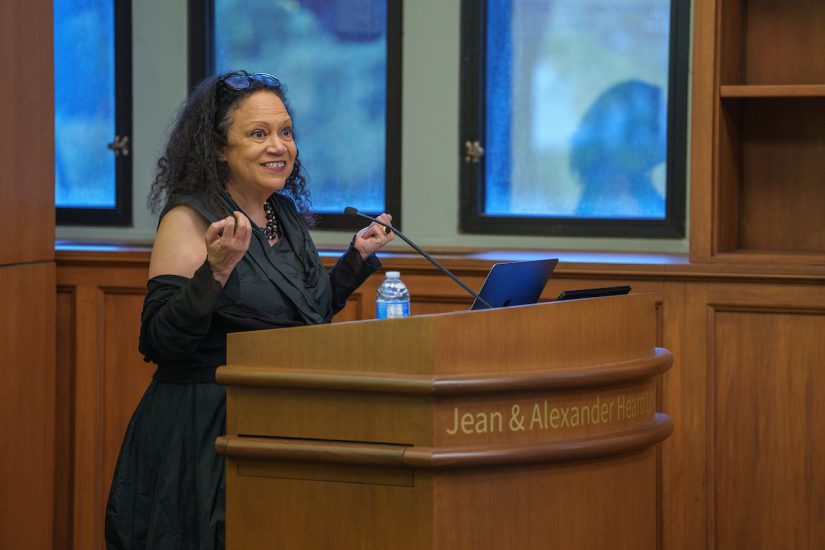 Alice Randall speaks in the Central Library Community Room on Nov. 20. (Harrison McClary/Vanderbilt)