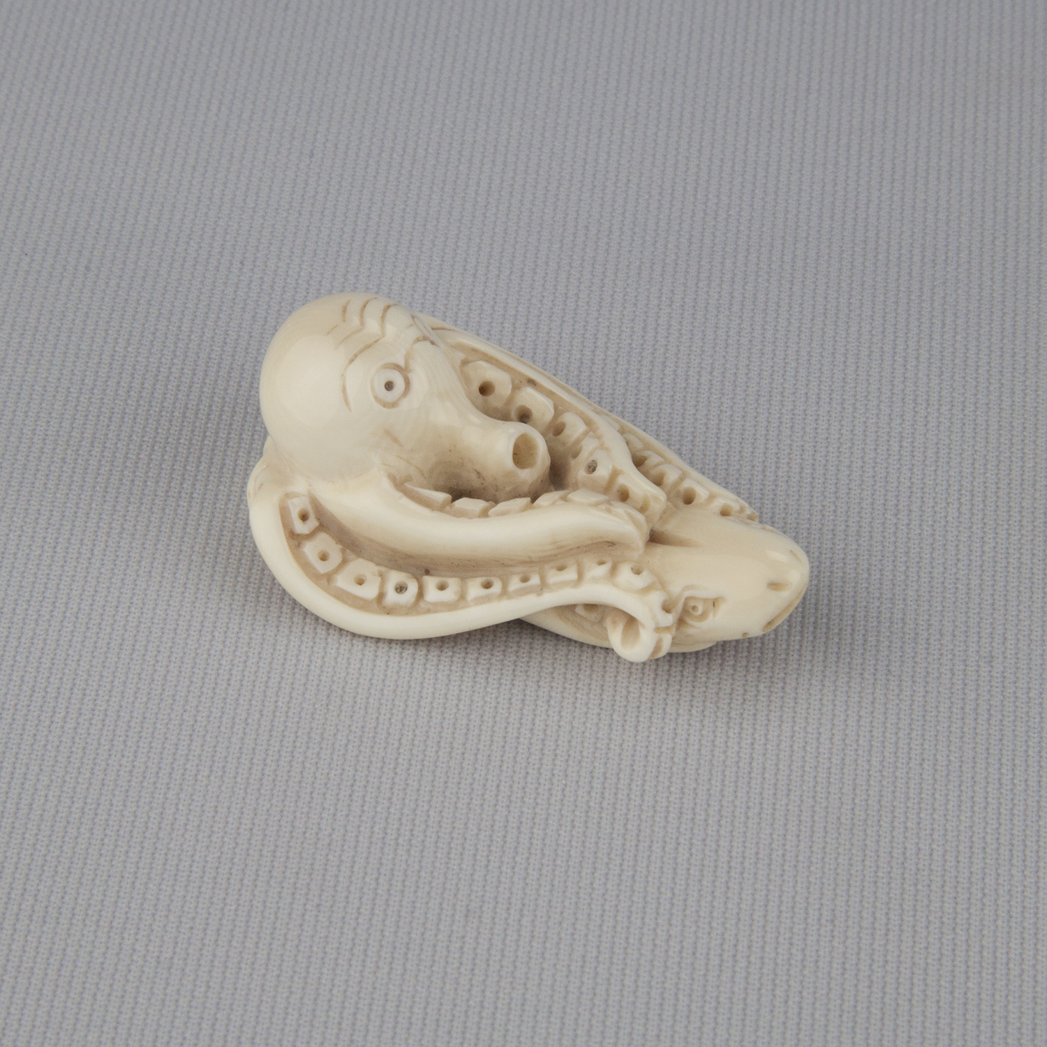 Netsuke depicting an octopus holding a shark, ca. 18th–19th century, Ivory, Gift of Mr. and Mrs. Nathaniel I. Grey, 1988.122